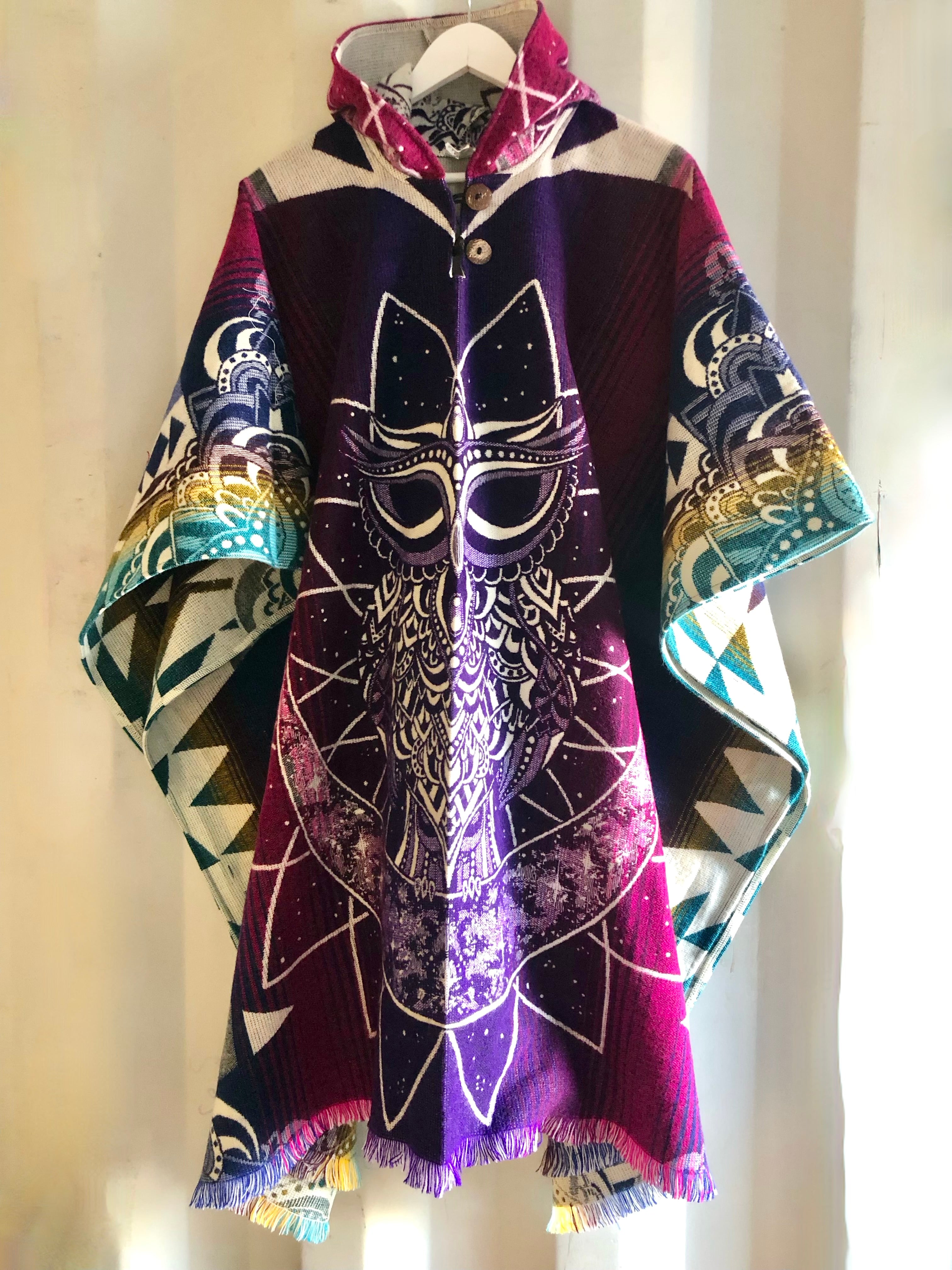 Poncho Owl Autumn Purple
