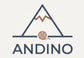 Logo of ANDINO with a mountain and yarn ball design on a white background