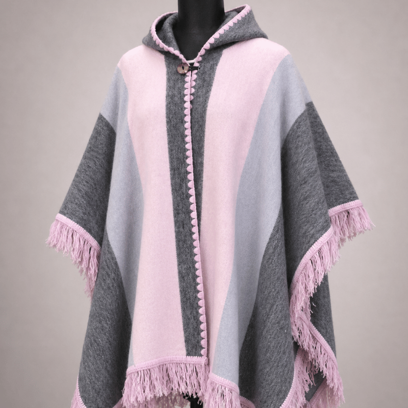 Classic Poncho Lightweight Alpaca pink women