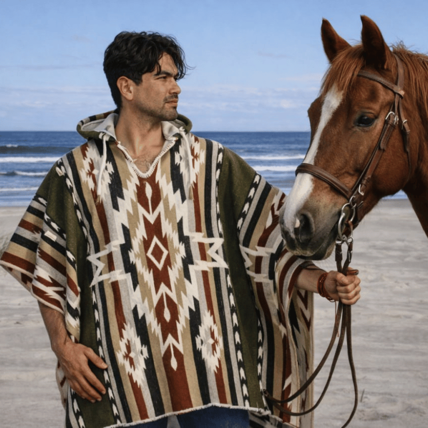 Poncho Wool Chakana - Men - Army Green